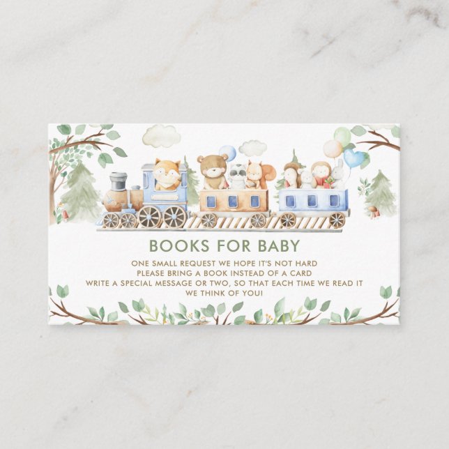 Carte D'accompagnement Les animaux des bois forment des livres de verdure (Devant)