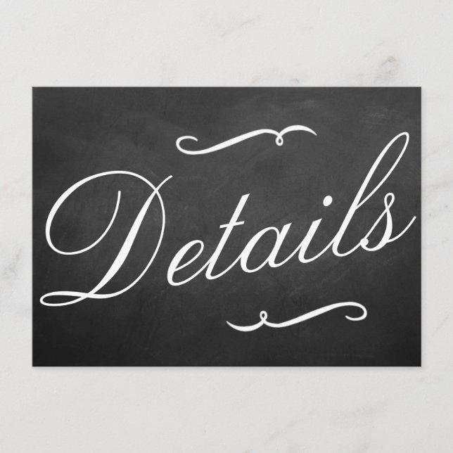 Carte D'accompagnement Les détails de la collection de mariage Fancy Chal (Devant)