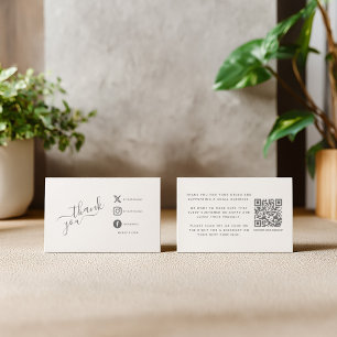 Carte D'accompagnement Les icônes des médias sociaux QR code merci escomp