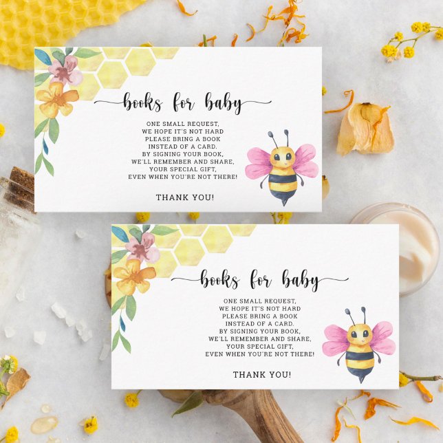 Carte D'accompagnement Les livres d'abeilles pour le billet bébé (Créateur téléchargé)