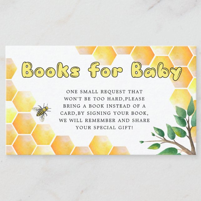 Carte D'accompagnement Les livres d'abeilles pour le billet bébé (Créateur téléchargé)