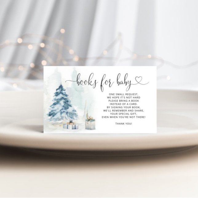Carte D'accompagnement Les livres de neige de Noël d'hiver pour bébé (Créateur téléchargé)