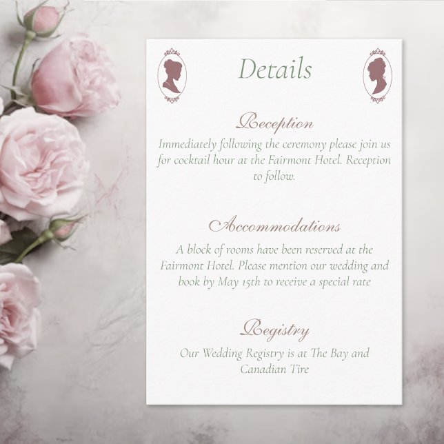 Carte D'accompagnement Lesbiennes Mariées Regency Rose Roses (Créateur téléchargé)