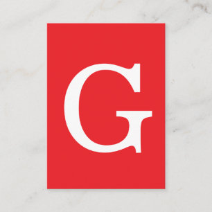 Carte D'accompagnement Lettre initiale monogramme rouge blanc simple