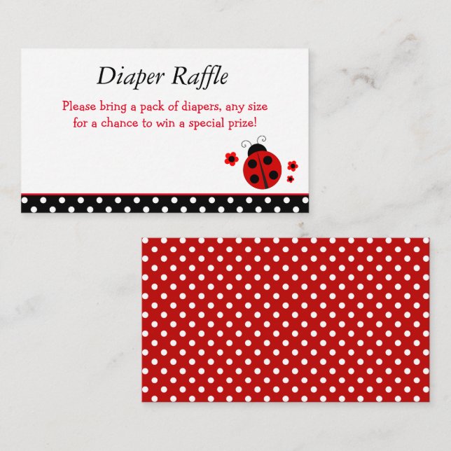Carte D'accompagnement Léybug Baby shower Déchets Raffle (Devant / Derrière)