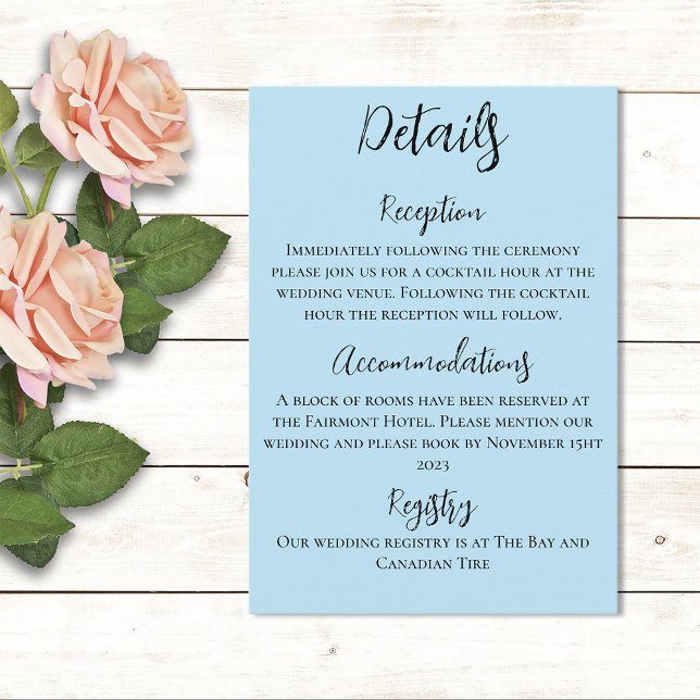 Carte D'accompagnement Licorne blanche Fleurs roses Mariage bleu (Créateur téléchargé)