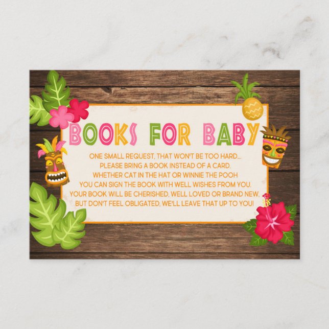 Carte D'accompagnement Lieux de Baby shower Luau (Devant)