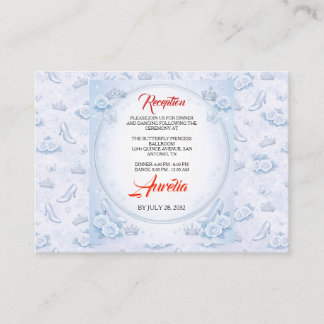 Carte D'accompagnement Light Blue Silver Princess Quinceanera Birthday