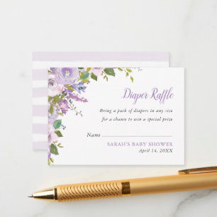 Carte D'accompagnement Lilac Baby shower floral feuille de rousseur