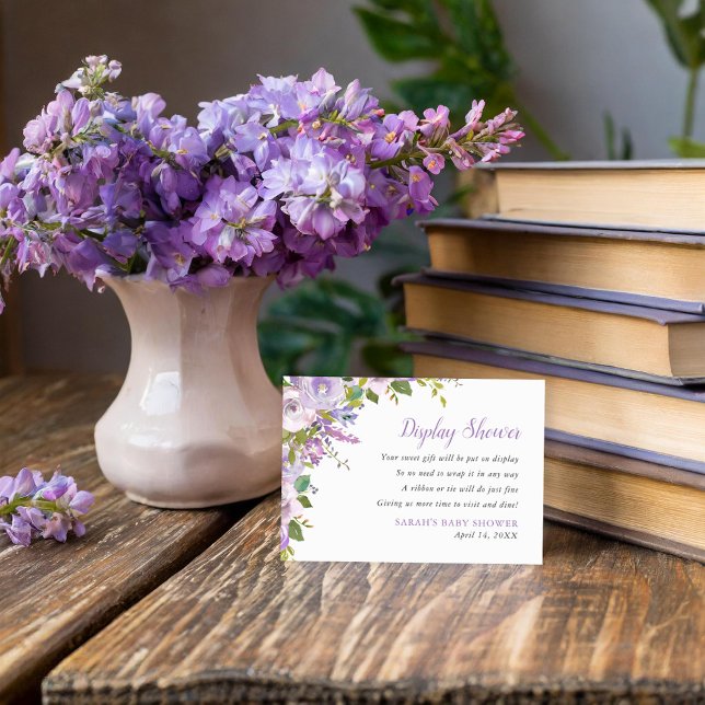 Carte D'accompagnement Lilac Floral Affichage Douche Pas Demande D'Envelo (Créateur téléchargé)