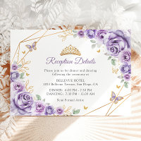Lilac Purple Gold Floral Quinceanera Détails
