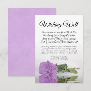 Carte D'accompagnement Lilac Purple Mariage Rose Souhaite Poème Bien