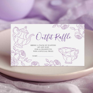 Carte D'accompagnement Lilac Toile Tea Party tenue Raffle