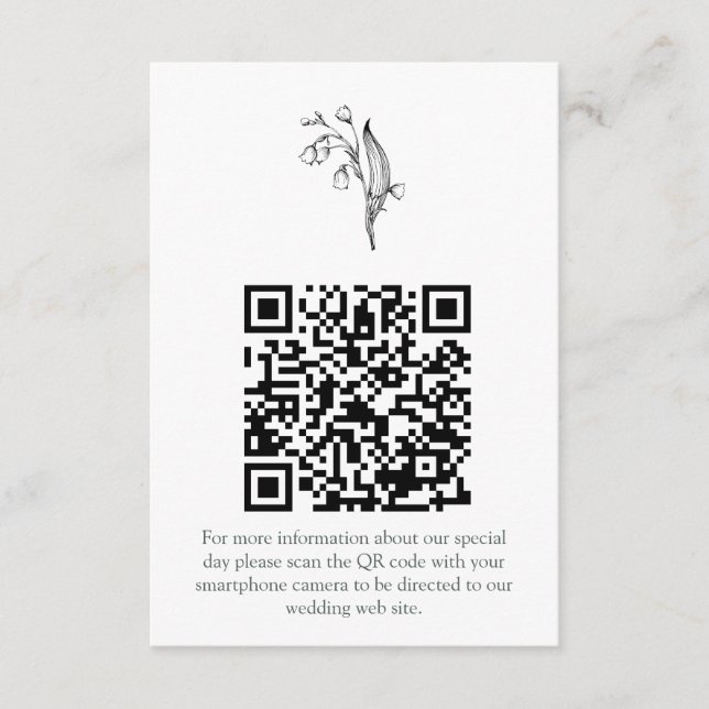 Carte D'accompagnement Lily de la vallée - Collation blanche RSVP (Devant)