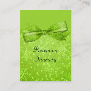 Carte D'accompagnement Lime Green & Parties scintillant Shimmer Snowflake