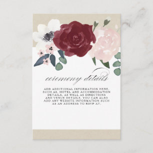 Carte D'accompagnement L'information florale romantique