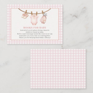 Carte D'accompagnement Linge de golf rose pour la douche de bébé Livres