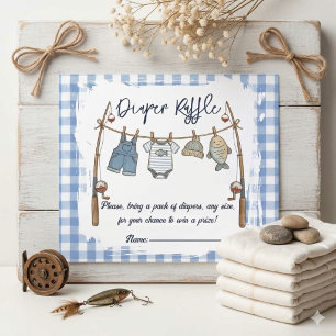 Carte D'accompagnement Linge de pêcheur à carreaux Baby Shower