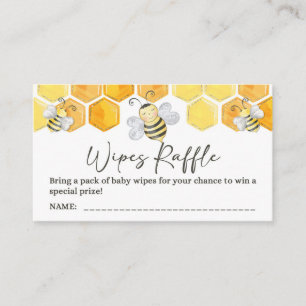Carte D'accompagnement Lingettes pour bébé Raffle Billets Miel Bee Douche