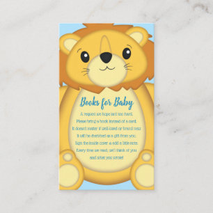 Carte D'accompagnement Lion Baby shower bleu