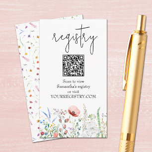Carte D'accompagnement Liste de mariage Baby Shower de fleurs sauvages