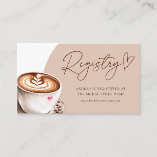 Carte D'accompagnement Liste de mariage Café Baby Shower
