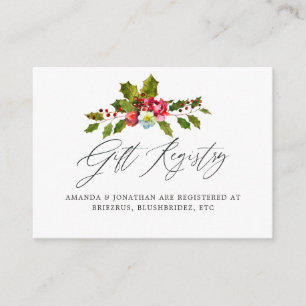 Carte D'accompagnement Liste de mariage de Noël avec du houx
