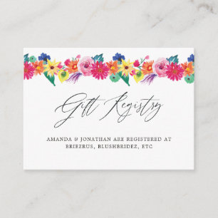 Carte D'accompagnement Liste de mariage Floral Fiesta