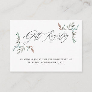 Carte D'accompagnement Liste de mariage hivernal de verdure