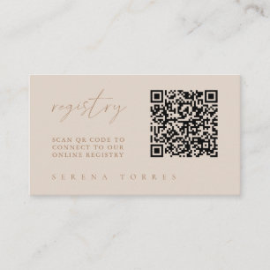 Carte D'accompagnement Liste de mariage moderne avec code QR