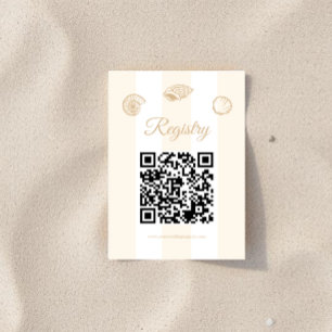 Carte D'accompagnement Liste de mariage Shower Seashells & Wedding Bells