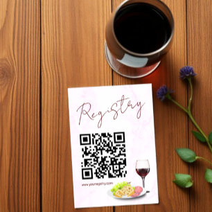 Carte D'accompagnement Liste de mariage Wine & Charcuterie