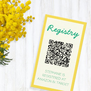 Carte D'accompagnement Liste de mariage Yellow & Green Fresh Gift Registr