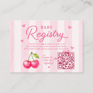 Carte D'accompagnement Liste de naissance Coquette Cherry On Top