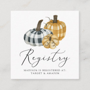 Carte D'accompagnement Liste de naissance Plaid Pumpkin Bébé