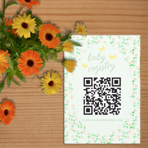 Carte D'accompagnement Liste de naissance pour une baby shower de jardin