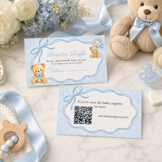 Carte D'accompagnement Liste de naissance pour une Baby Shower Garçon Our