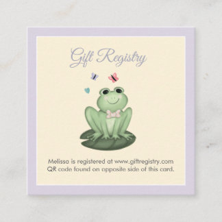 Carte D'accompagnement Liste de naissance pour une Baby Shower sur le thè