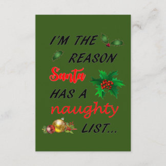 Carte D'accompagnement Liste des filles de père Noël
