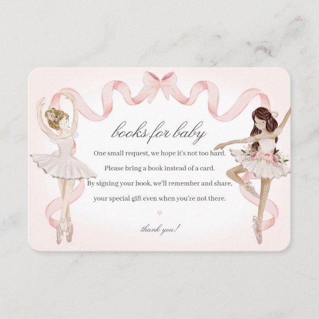 Carte D'accompagnement Little Ballerina Baby Books for Baby shower Insert (Devant)