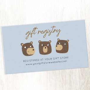 Carte D'accompagnement Little Bear Cub Baby shower Cadeau Site web du Reg