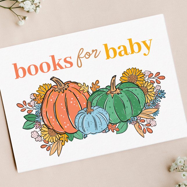 Carte D'accompagnement Little Blue Citrouille Livres d'automne pour bébé (Créateur téléchargé)