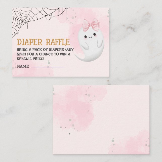 Carte D'accompagnement Little Boo est presque dû Baby shower tombole de c (Devant / Derrière)