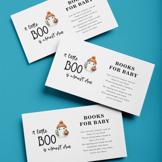 Carte D'accompagnement Little Boo Halloween Livres pour Baby shower bébé (Créateur téléchargé)