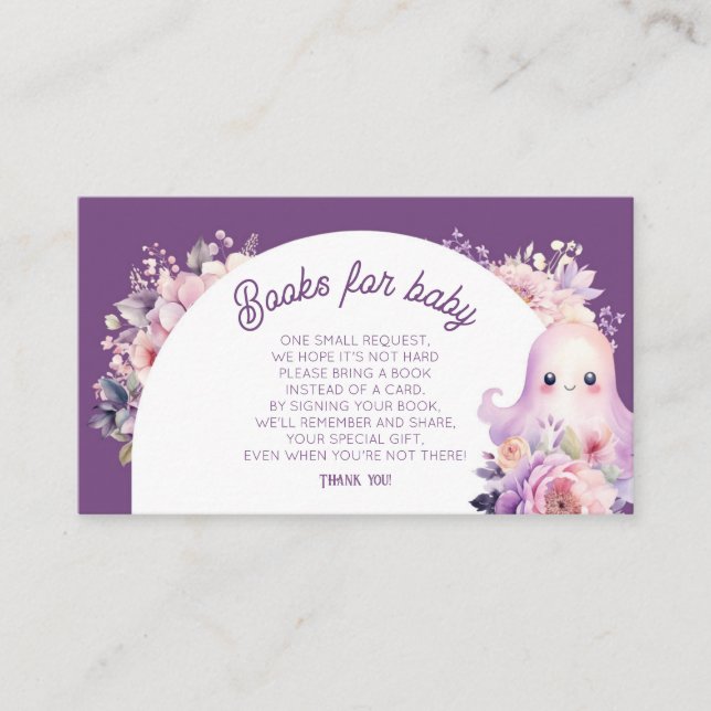 Carte D'accompagnement Little Boo violet Livres pour bébé billet (Devant)