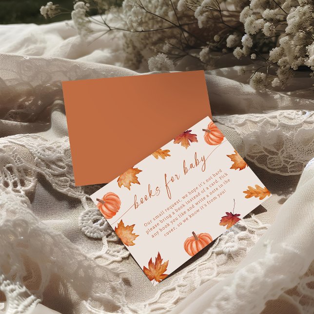 Carte D'accompagnement Little Citrouille Baby shower Livres Automne Pour  (Créateur téléchargé)
