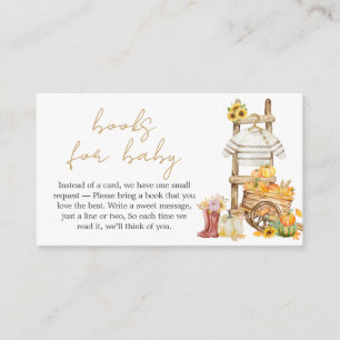Carte D'accompagnement Little Citrouille Rustic Baby shower Livres pour b