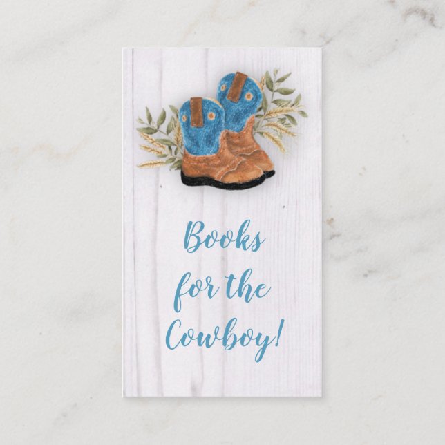 Carte D'accompagnement Little Cowboy Bootie Baby shower Demande de réserv (Dos)