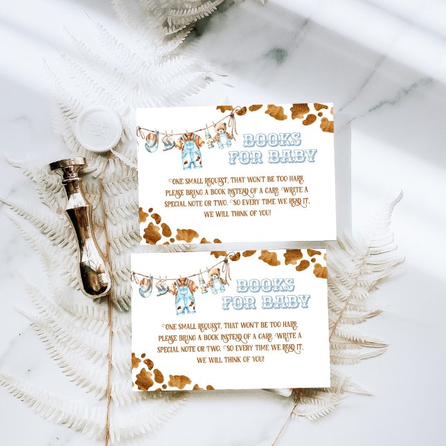 Carte D'accompagnement Little Cowboy Clothesline WildWest Boy Baby shower (Créateur téléchargé)