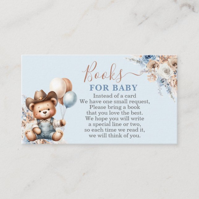 Carte D'accompagnement Little Cowboy Livres pour Baby Boy Card (Devant)